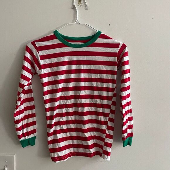 Shelry Red Stripe Christmas Pajama Set 12 Years Long Sleeve Pants Holiday Green - Picture 2 of 10
